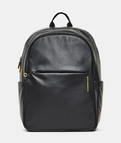 Outlet Mandarina Duck ECO COATED$ Backpack With Padded Shoulder Straps Black