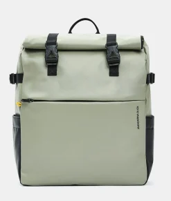Best Mandarina Duck ECO COATED Backpack With Padded Shoulder Straps Mud