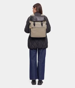 Discount Mandarina Duck ECO COATED Backpack With Buckles Mud