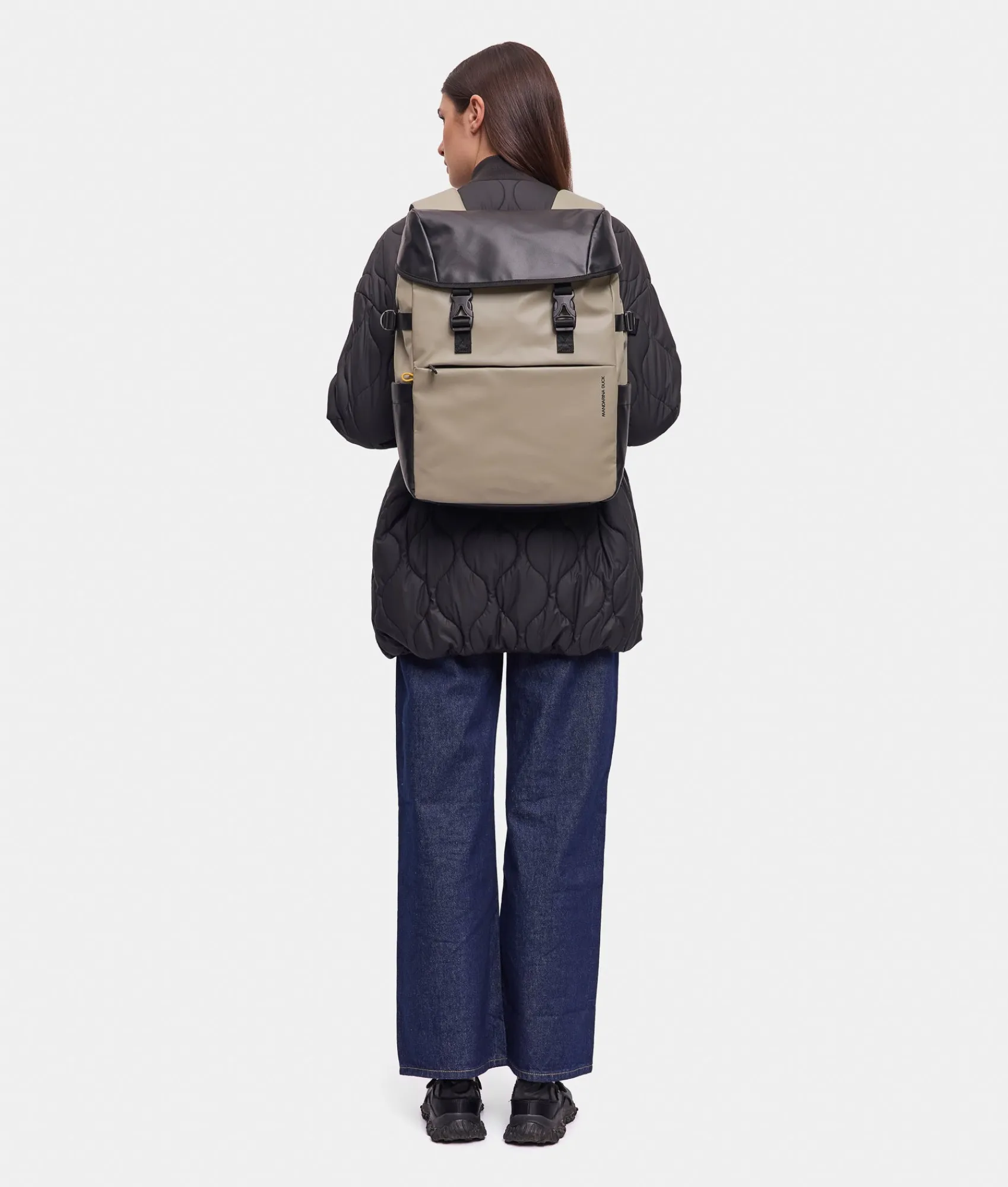 Discount Mandarina Duck ECO COATED Backpack With Buckles Mud