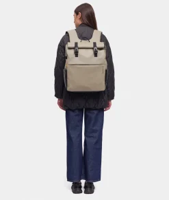 Best Mandarina Duck ECO COATED Backpack With Padded Shoulder Straps Mud