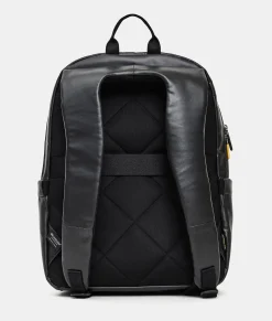 Outlet Mandarina Duck ECO COATED$ Backpack With Padded Shoulder Straps Black