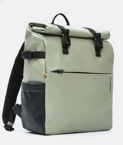 Best Mandarina Duck ECO COATED Backpack With Padded Shoulder Straps Mud