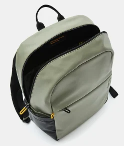 Hot Mandarina Duck ECO COATED Backpack With Padded Shoulder Straps Mud