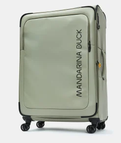 Clearance Mandarina Duck ECO COATED Extra-Large Expandable Soft Trolley (4 Wheels) | cm 85 X 52 X 32/35.5 Mud