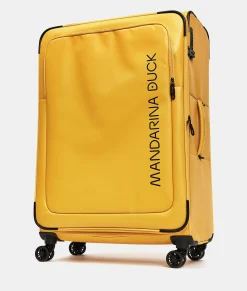 Sale Mandarina Duck ECO COATED Extra-Large Expandable Soft Trolley (4 Wheels) | cm 85 X 52 X 32/35.5 DuckYellow