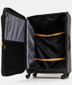 Best Mandarina Duck ECO COATED Extra-Large Expandable Soft Trolley (4 Wheels) | cm 85 X 52 X 32/35.5 Black