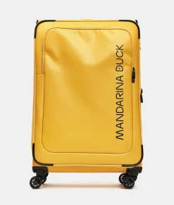 Hot Mandarina Duck ECO COATED Large Expandable Soft Trolley (4 Wheels) | cm 78 X 48 X 27.5/32 DuckYellow