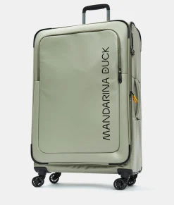 Online Mandarina Duck ECO COATED Large Expandable Soft Trolley (4 Wheels) | cm 78 X 48 X 27.5/32 Mud
