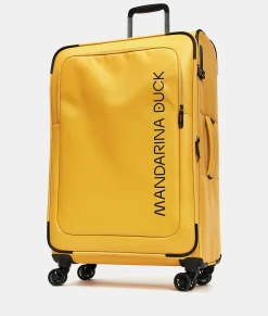 Hot Mandarina Duck ECO COATED Large Expandable Soft Trolley (4 Wheels) | cm 78 X 48 X 27.5/32 DuckYellow