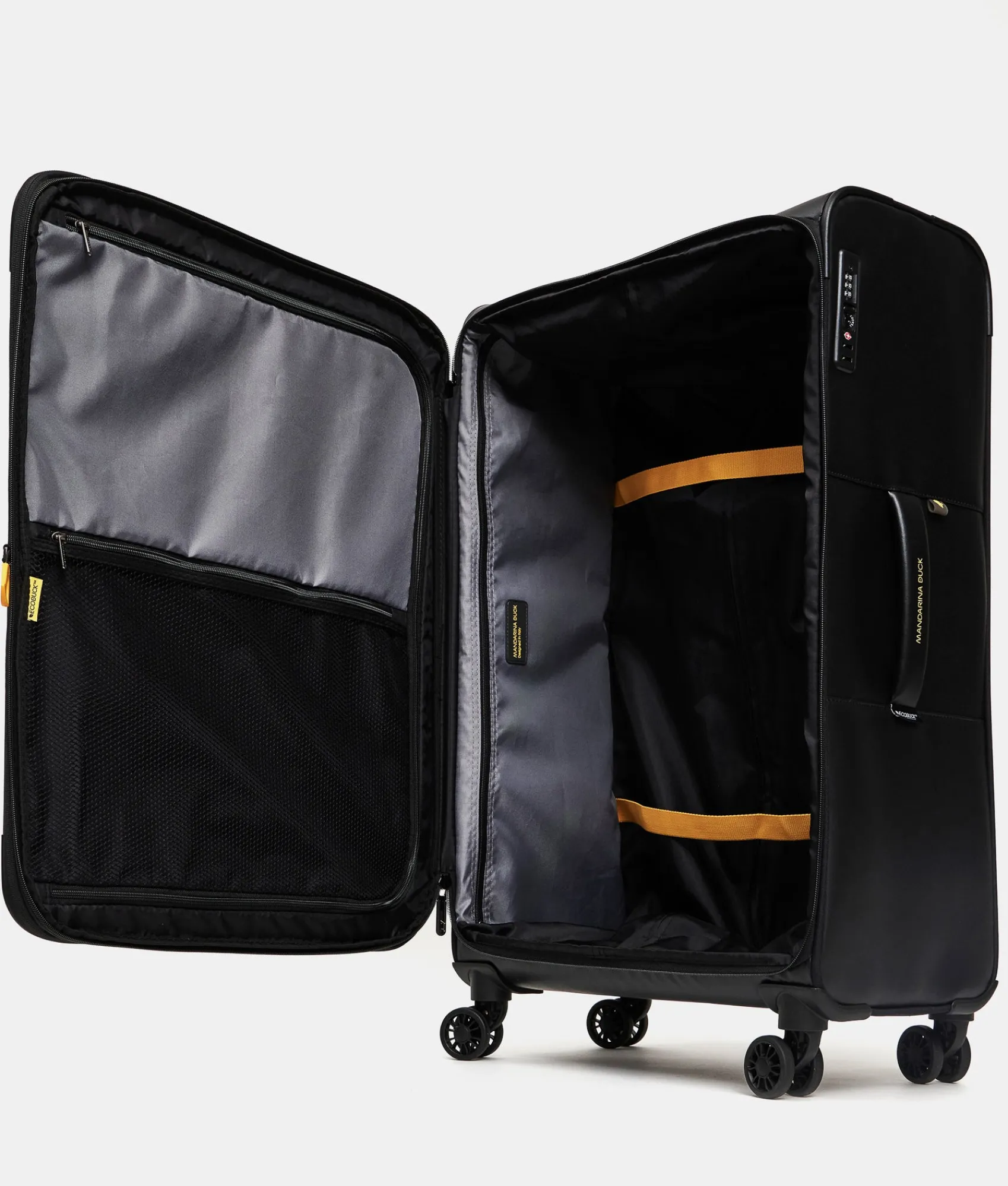 Discount Mandarina Duck ECO COATED Large Expandable Soft Trolley (4 Wheels) | cm 78 X 48 X 27.5/32 Black