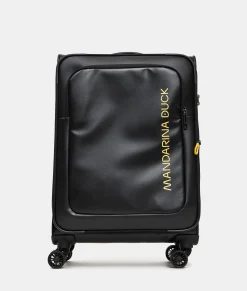 Fashion Mandarina Duck ECO COATED Medium Expandable Soft Trolley (4 Wheels) | cm 67 X 43 X 26/29 Black