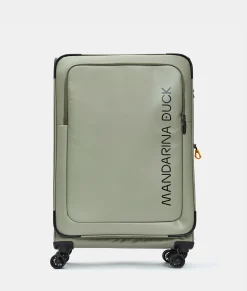 Hot Mandarina Duck ECO COATED Medium Expandable Soft Trolley (4 Wheels) | cm 67 X 43 X 26/29 Mud
