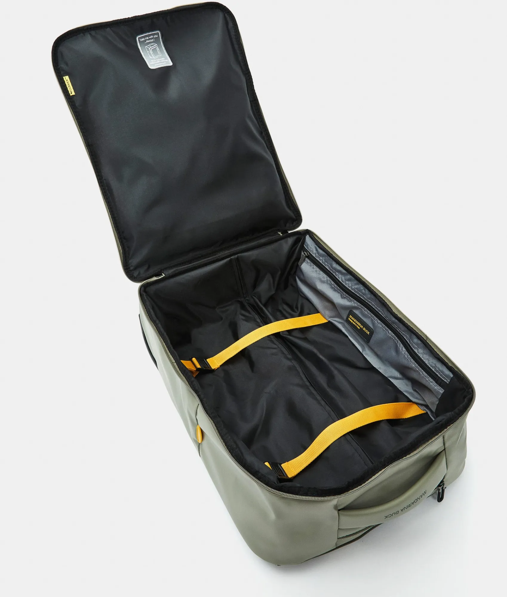 Hot Mandarina Duck ECO COATED Soft Trolley Backpack (2 Wheels) | cm 52 X 38.5 X 18 Mud