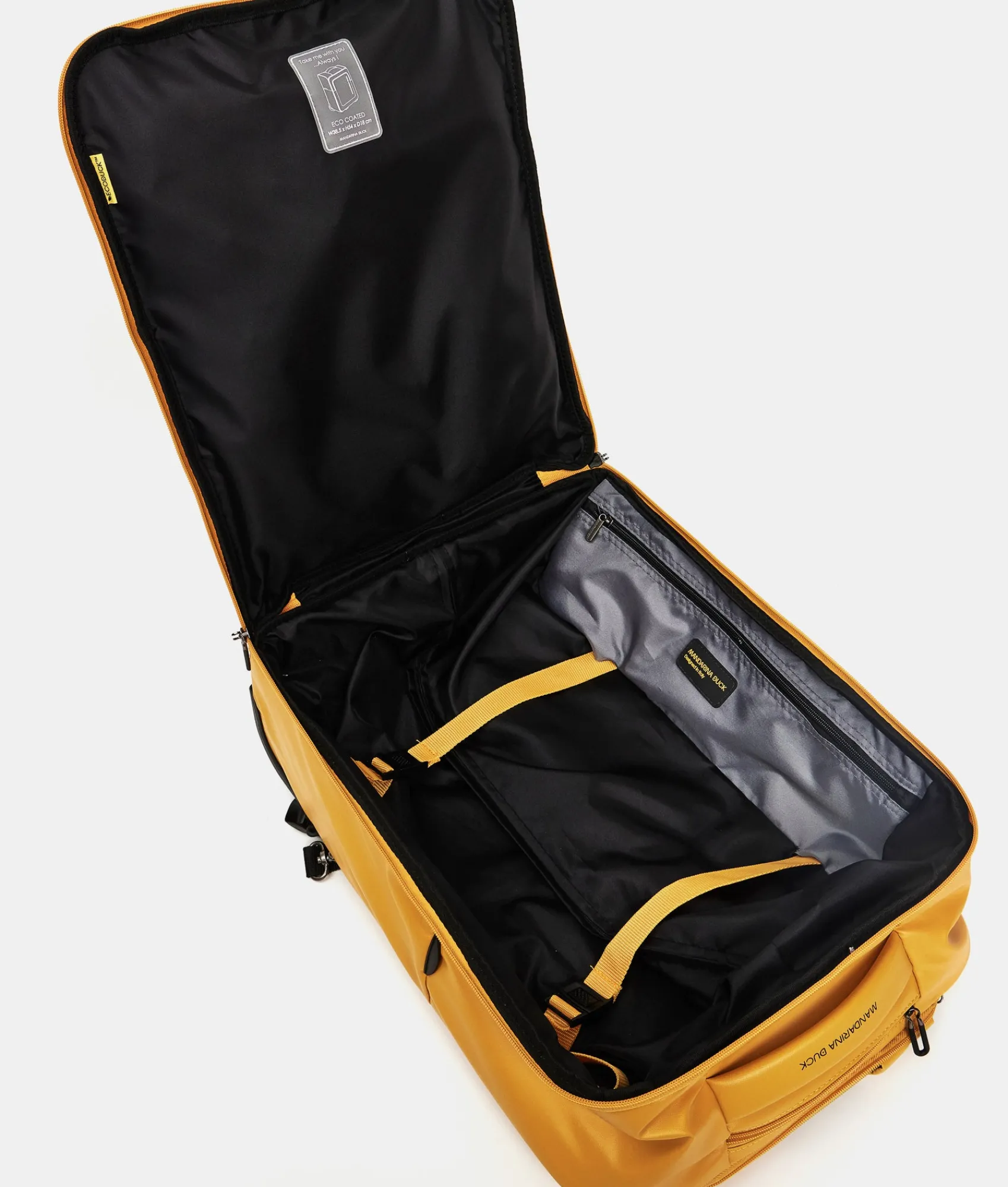 New Mandarina Duck ECO COATED Soft Trolley Backpack (2 Wheels) | cm 52 X 38.5 X 18 DuckYellow