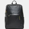 Outlet Mandarina Duck ECO COATED Travel Backpack With Padded Shoulder Straps Black
