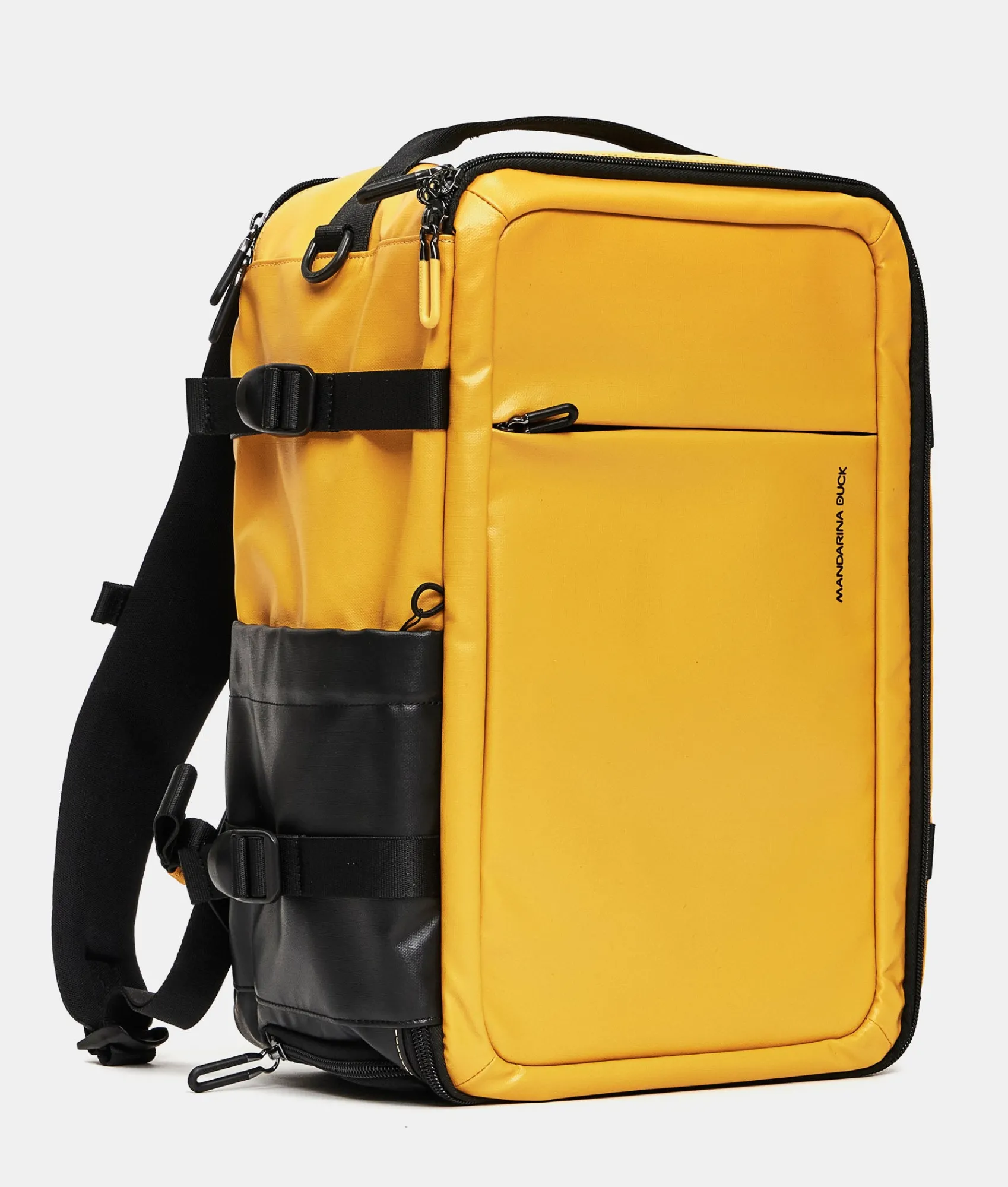 Best Mandarina Duck ECO COATED Travel Backpack With Padded Shoulder Straps DuckYellow