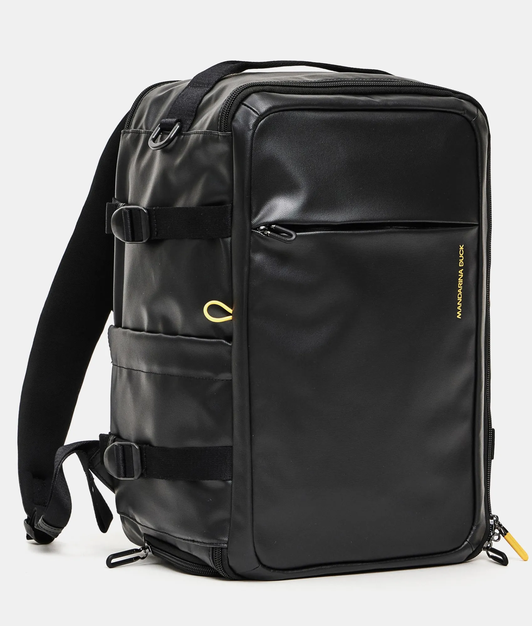New Mandarina Duck ECO COATED Travel Backpack With Padded Shoulder Straps Black
