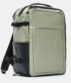 Best Mandarina Duck ECO COATED Travel Backpack With Padded Shoulder Straps Mud