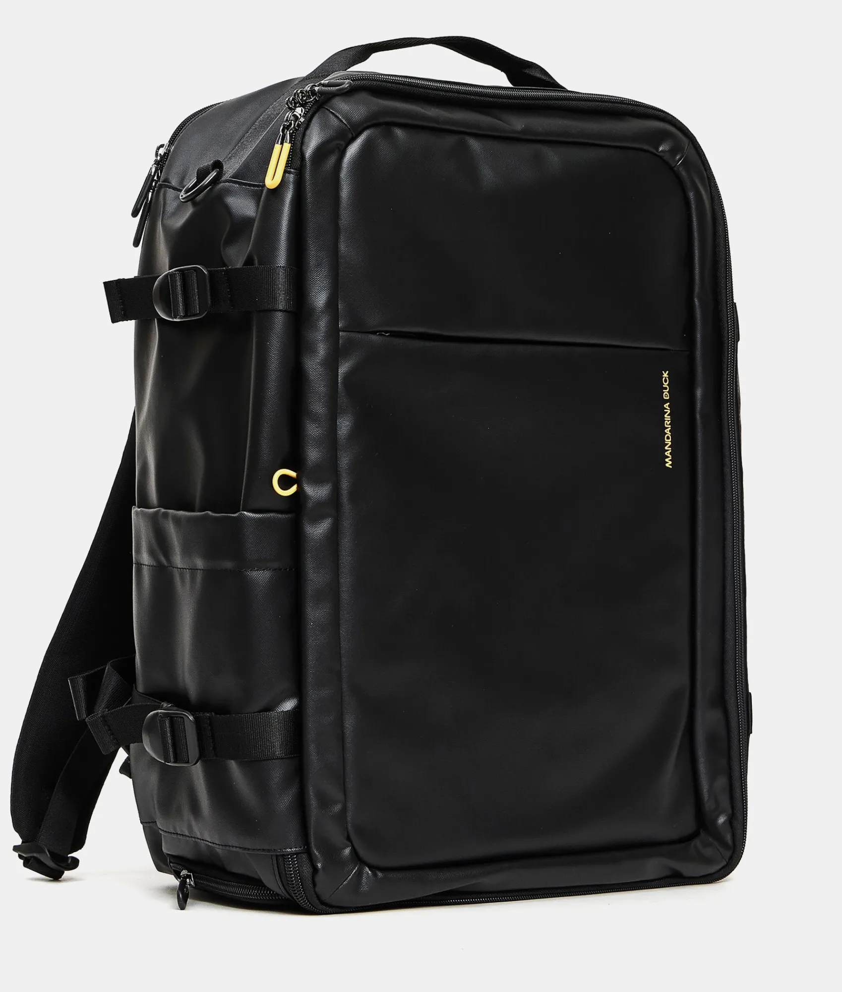 Sale Mandarina Duck ECO COATED Travel Backpack With Padded Shoulder Straps Black