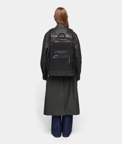 Outlet Mandarina Duck ECO COATED Travel Backpack With Padded Shoulder Straps Black