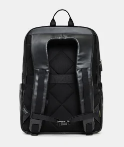 Outlet Mandarina Duck ECO COATED Travel Backpack With Padded Shoulder Straps Black