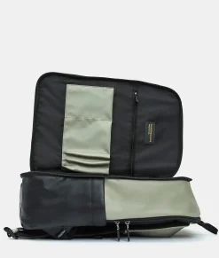 Clearance Mandarina Duck ECO COATED Travel Backpack With Padded Shoulder Straps Mud