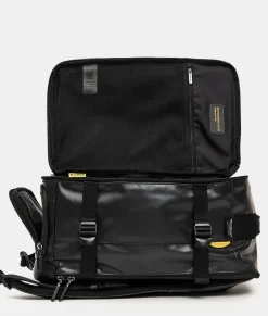 New Mandarina Duck ECO COATED Travel Backpack With Padded Shoulder Straps Black