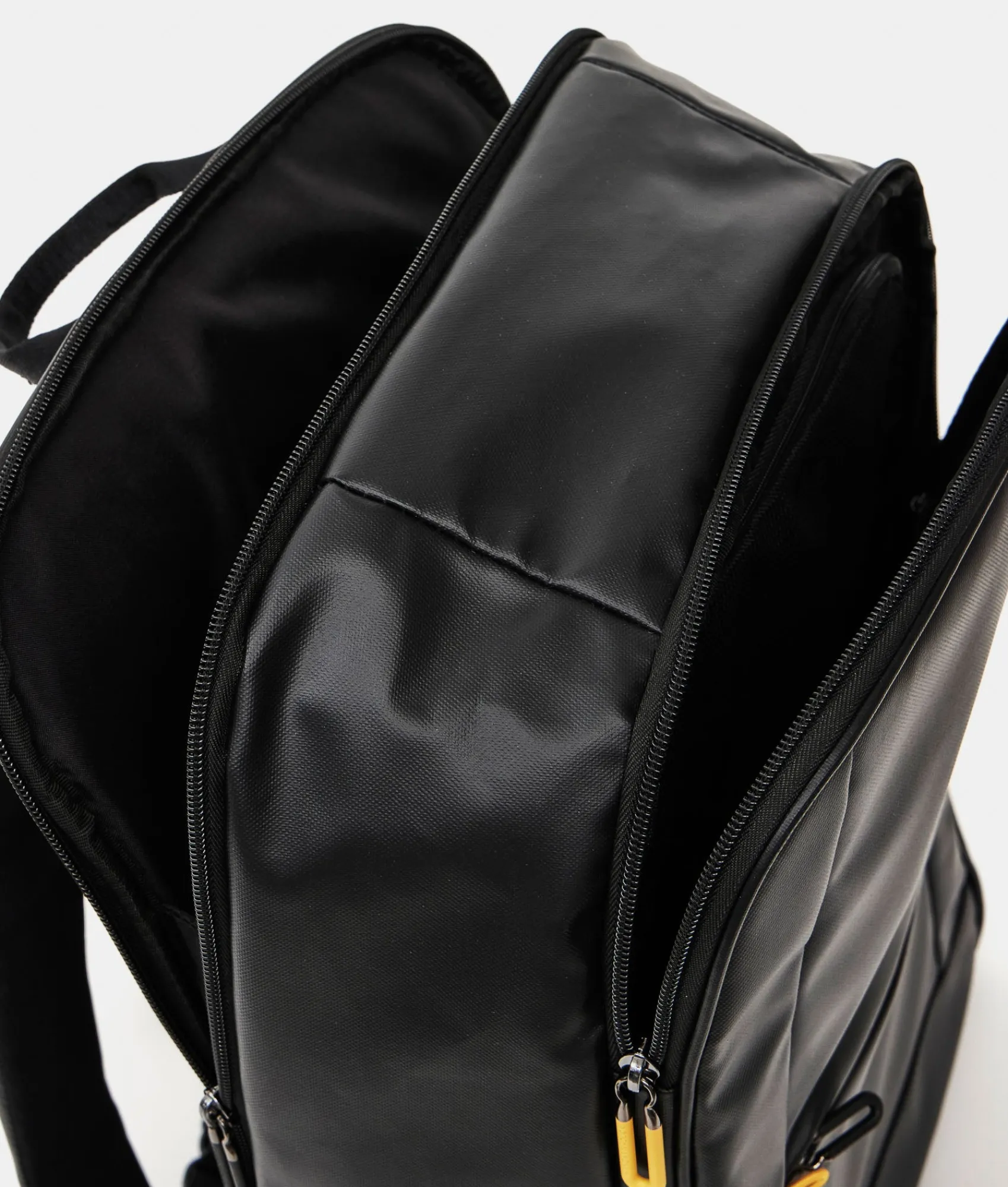 Outlet Mandarina Duck ECO COATED Travel Backpack With Padded Shoulder Straps Black