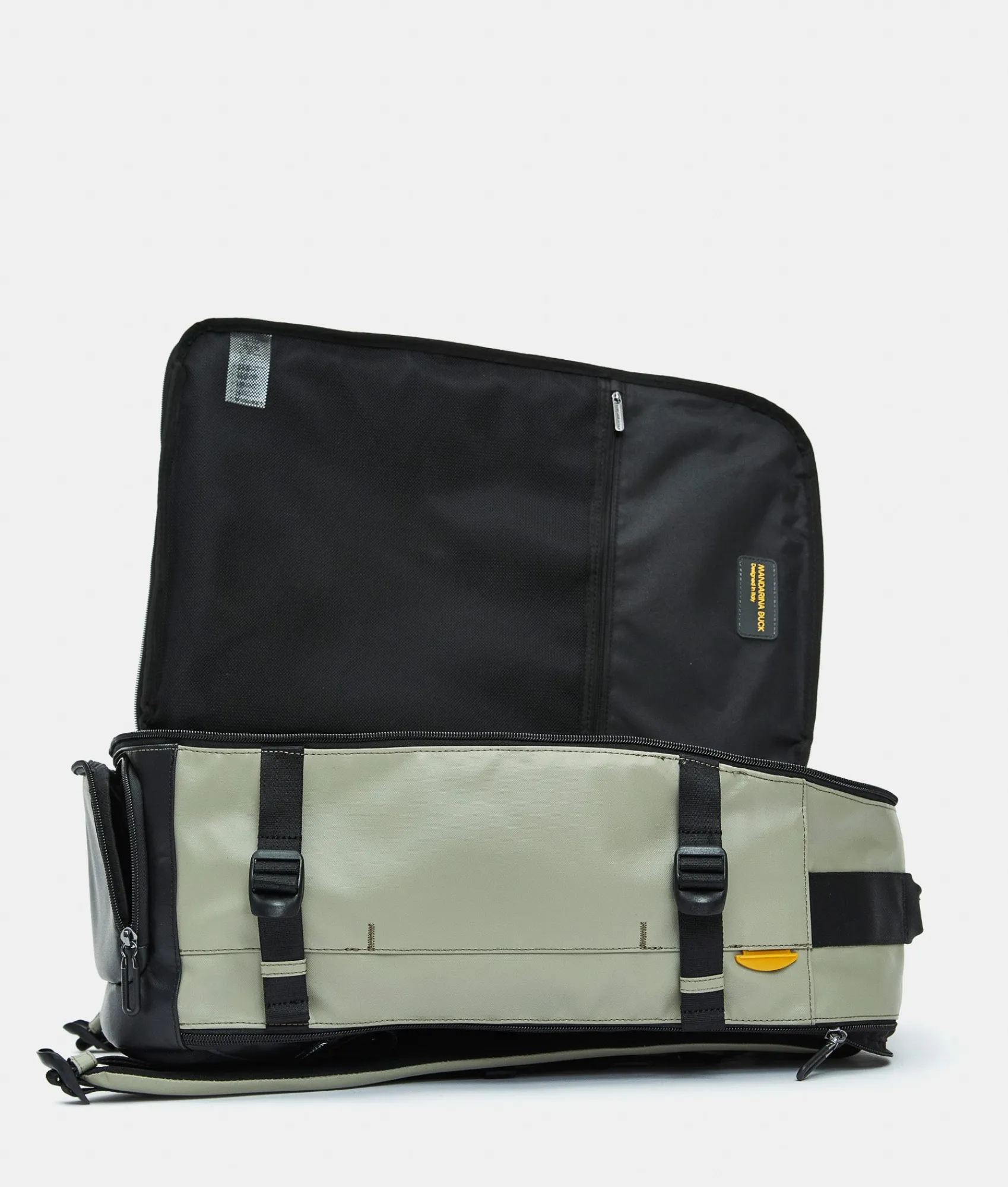 Best Mandarina Duck ECO COATED Travel Backpack With Padded Shoulder Straps Mud