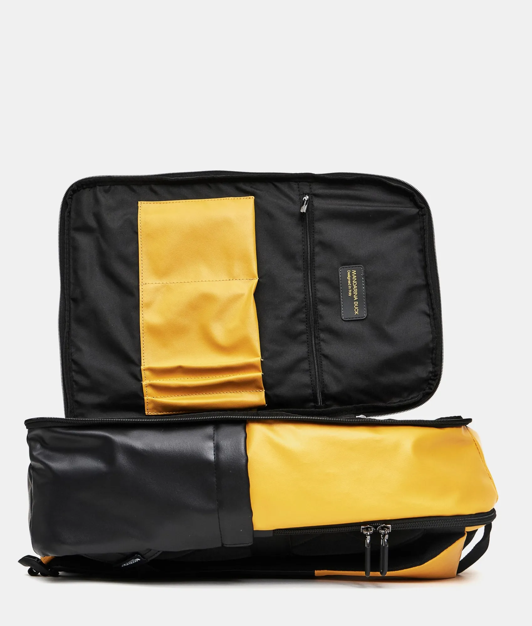 Discount Mandarina Duck ECO COATED Travel Backpack With Padded Shoulder Straps DuckYellow
