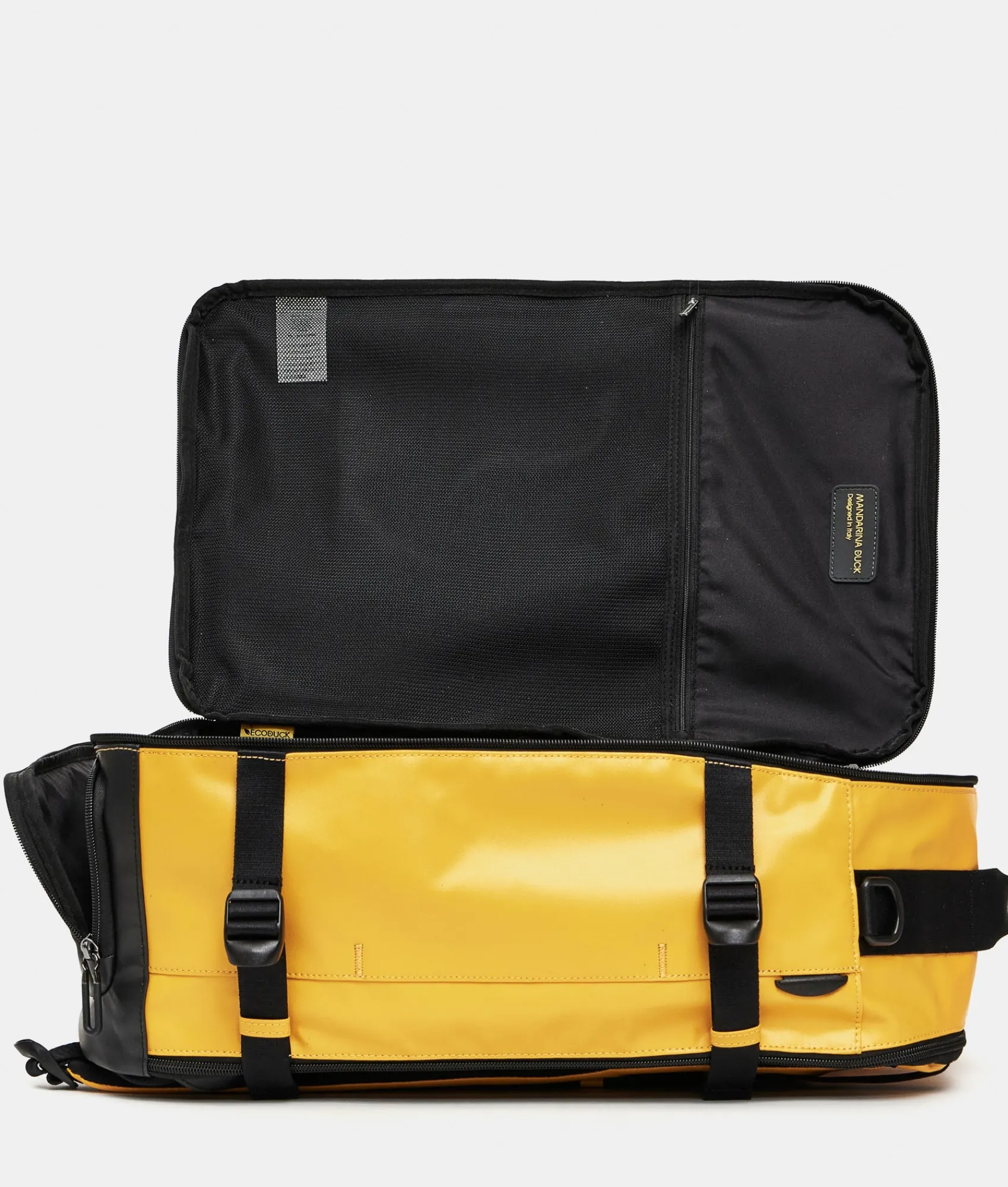 Discount Mandarina Duck ECO COATED Travel Backpack With Padded Shoulder Straps DuckYellow