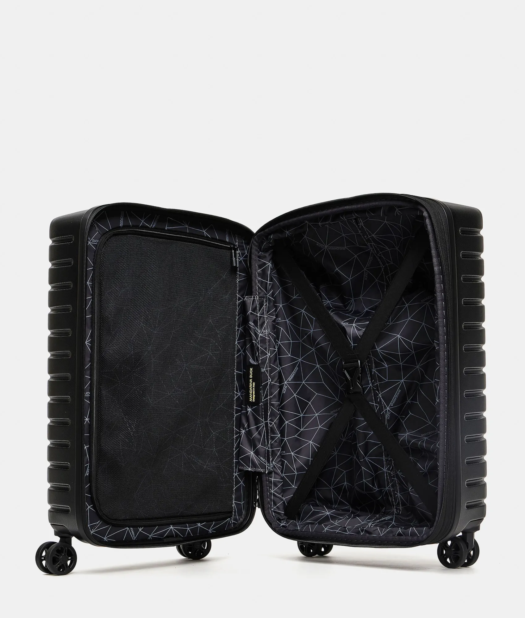 Sale Mandarina Duck FLYDUCK Expandable Cabin Trolley | cm 55X35X23/26 Black