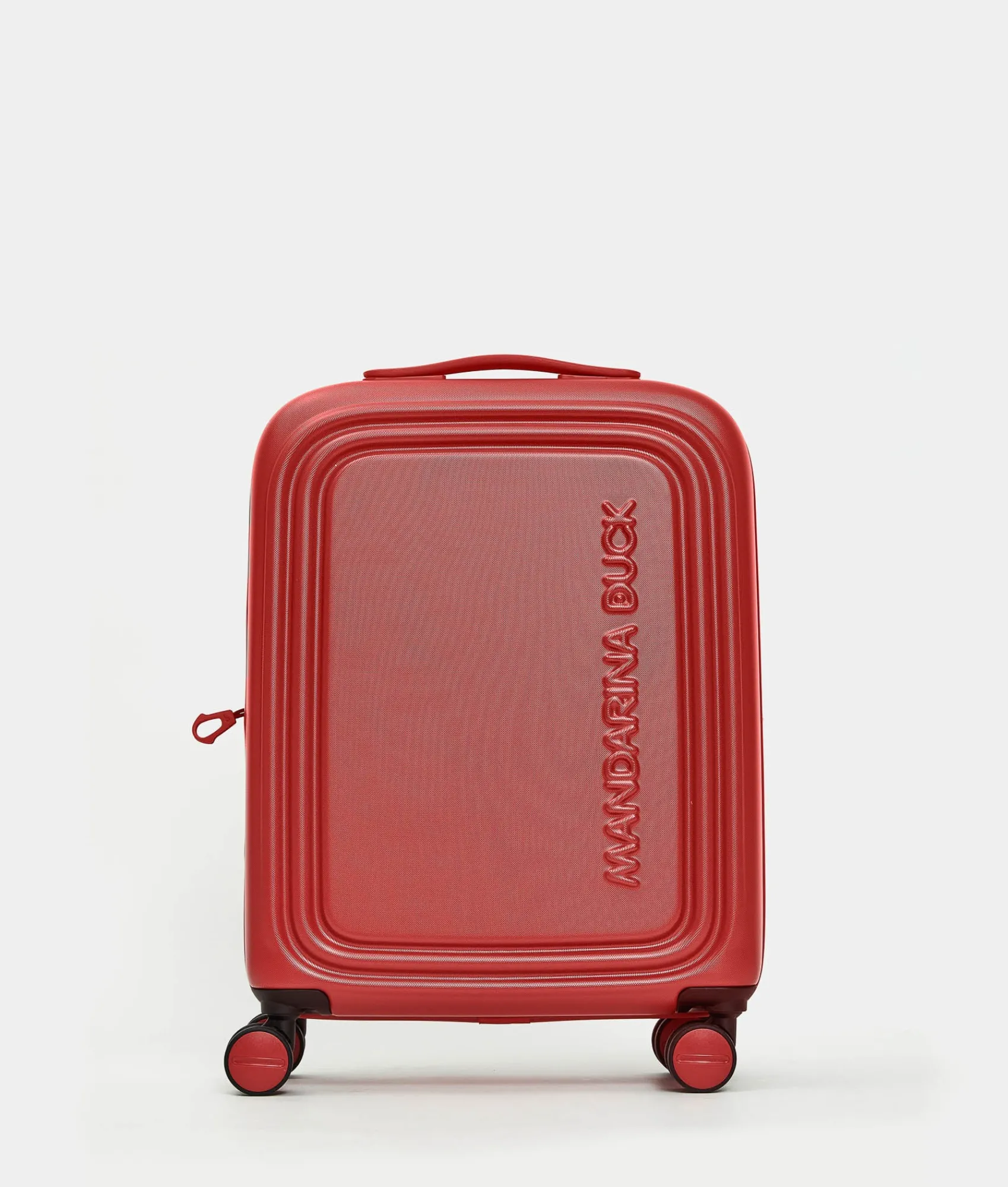 New Mandarina Duck LOGODUCK+ Expandable Cabin Hard Trolley (4 Wheels) | cm 55X40X20/23 CherryTomato