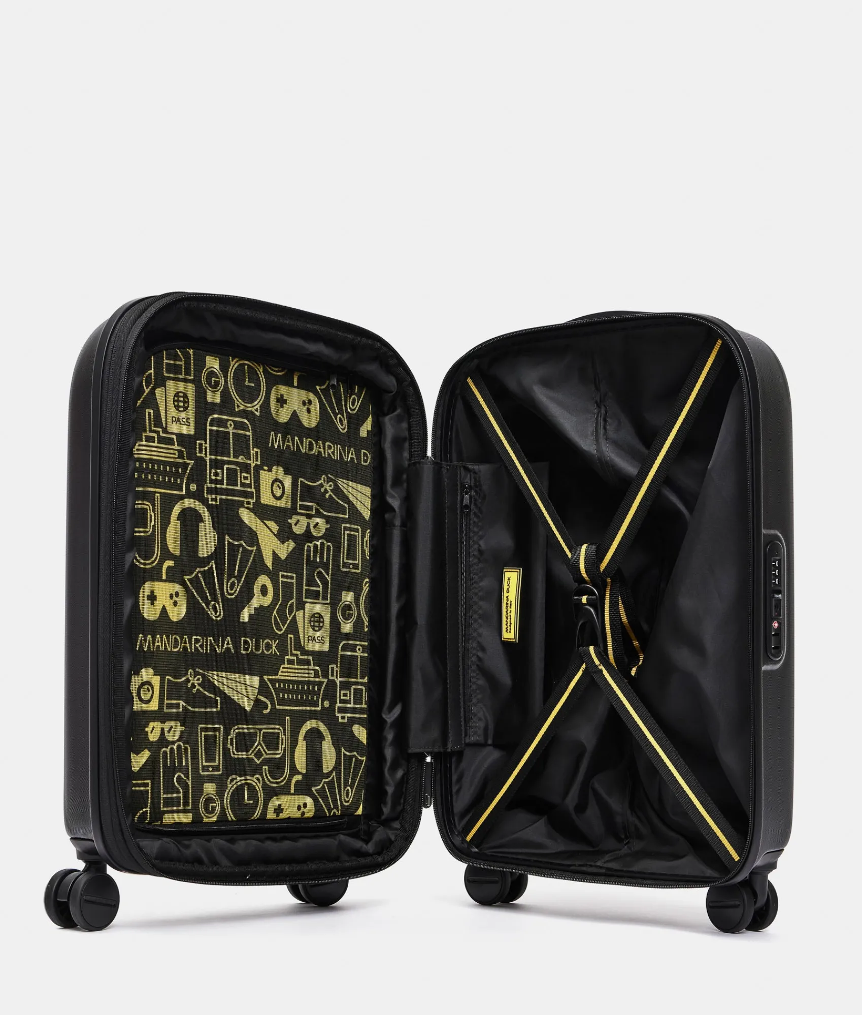Online Mandarina Duck LOGODUCK+ Expandable Cabin Hard Trolley (4 wheels) | cm 55 x 35 x 23/26 cm Black