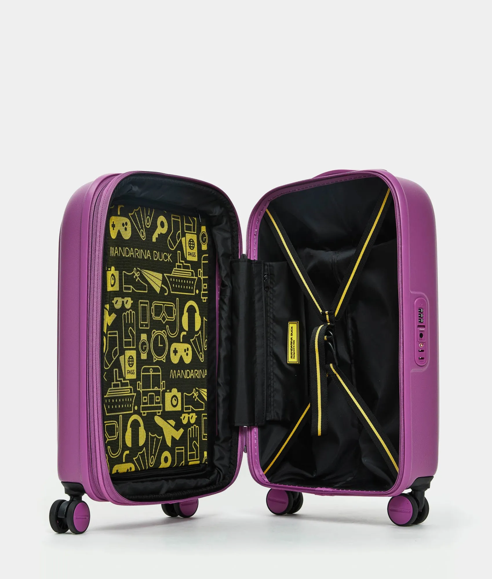New Mandarina Duck LOGODUCK+ Expandable Cabin Hard Trolley (4 wheels) | cm 55 x 35 x 23/26 cm Orchid
