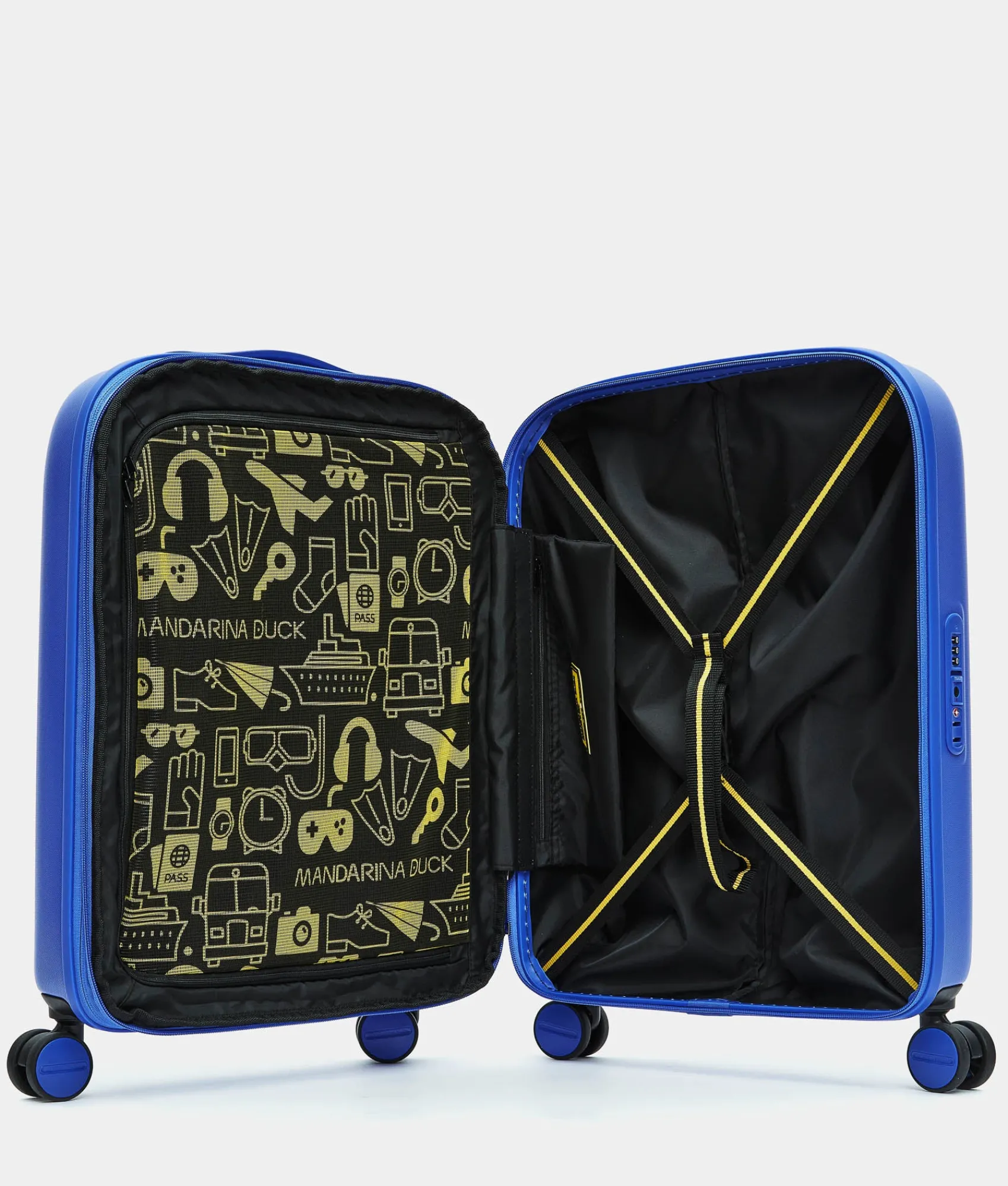Clearance Mandarina Duck LOGODUCK+ Expandable Cabin Hard Trolley (4 Wheels) | cm 55X40X20/23 ElectricBlue