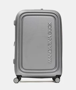 Discount Mandarina Duck LOGODUCK Expandable Large Trolley (4 Wheels) | cm 75X49X31 Silver
