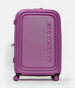 Clearance Mandarina Duck LOGODUCK+ Expandable Large Trolley (4 Wheels) | cm 75X49X31 Orchid