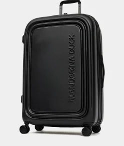 Outlet Mandarina Duck LOGODUCK+ Expandable Large Trolley (4 Wheels) | cm 75X49X31 Black
