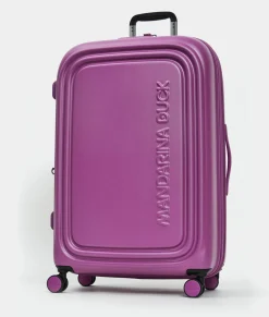 Clearance Mandarina Duck LOGODUCK+ Expandable Large Trolley (4 Wheels) | cm 75X49X31 Orchid