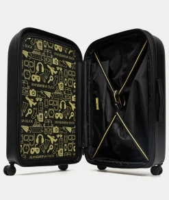 Outlet Mandarina Duck LOGODUCK+ Expandable Large Trolley (4 Wheels) | cm 75X49X31 Black
