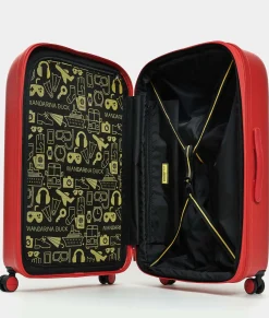 Clearance Mandarina Duck LOGODUCK+ Expandable Large Trolley (4 Wheels) | cm 75X49X31 CherryTomato