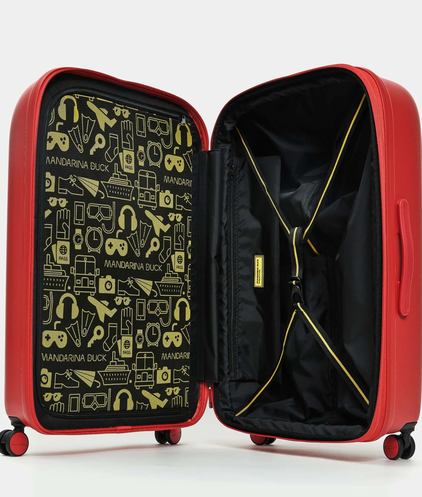 Clearance Mandarina Duck LOGODUCK+ Expandable Large Trolley (4 Wheels) | cm 75X49X31 CherryTomato