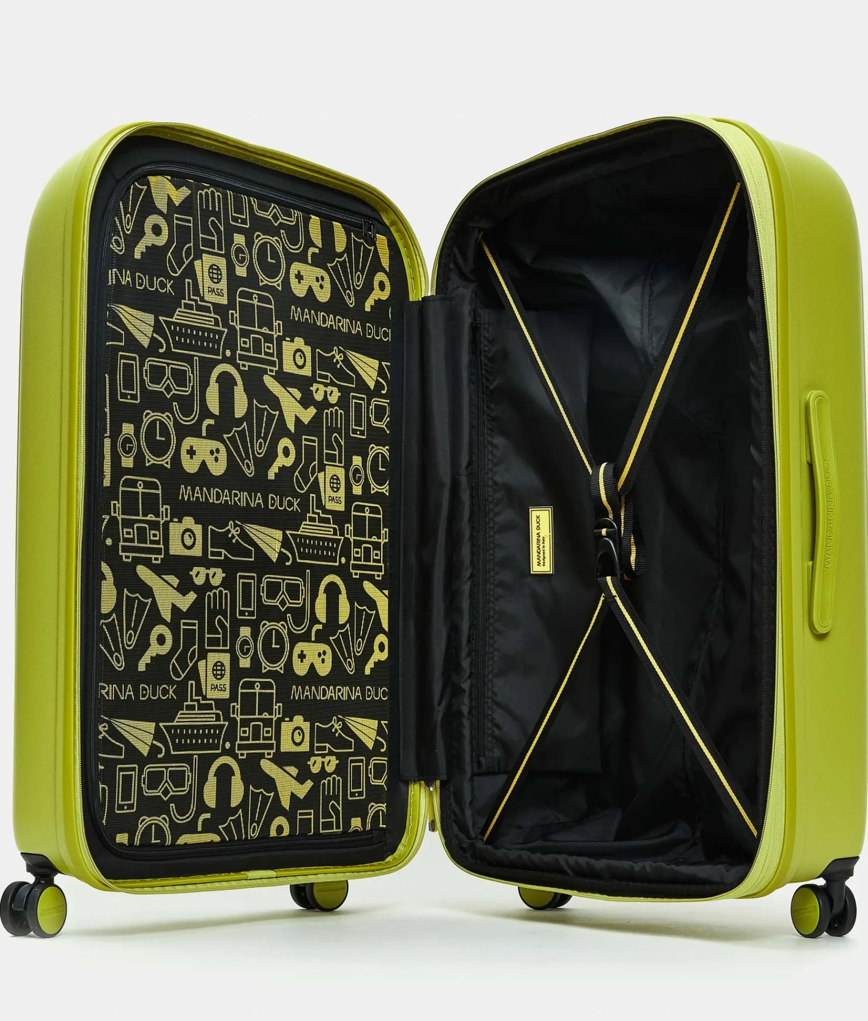 New Mandarina Duck LOGODUCK+ Expandable Large Trolley (4 Wheels) | cm 75X49X31 MapoGreen