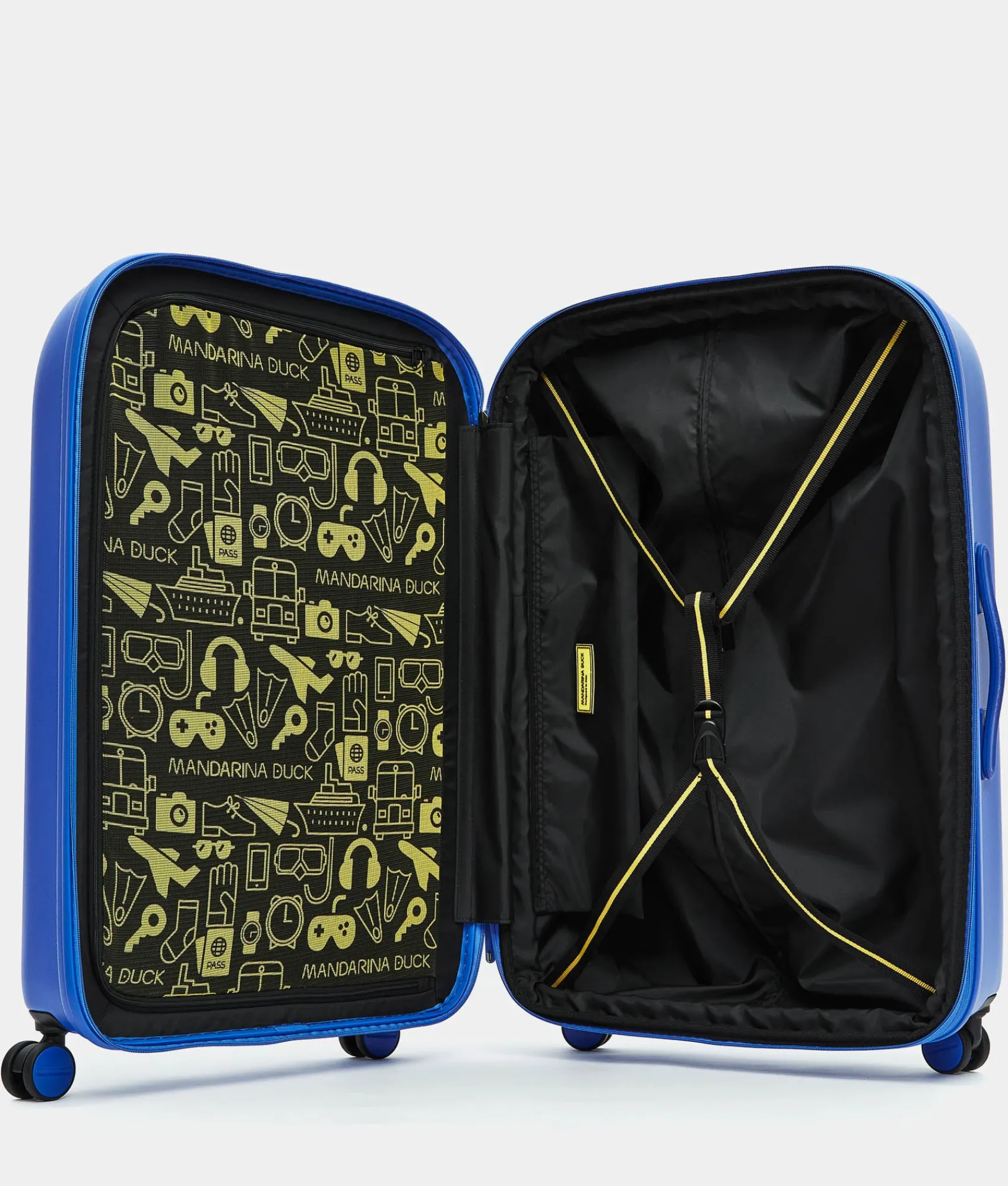 Clearance Mandarina Duck LOGODUCK+ Expandable Large Trolley (4 Wheels) | cm 75X49X31 ElectricBlue