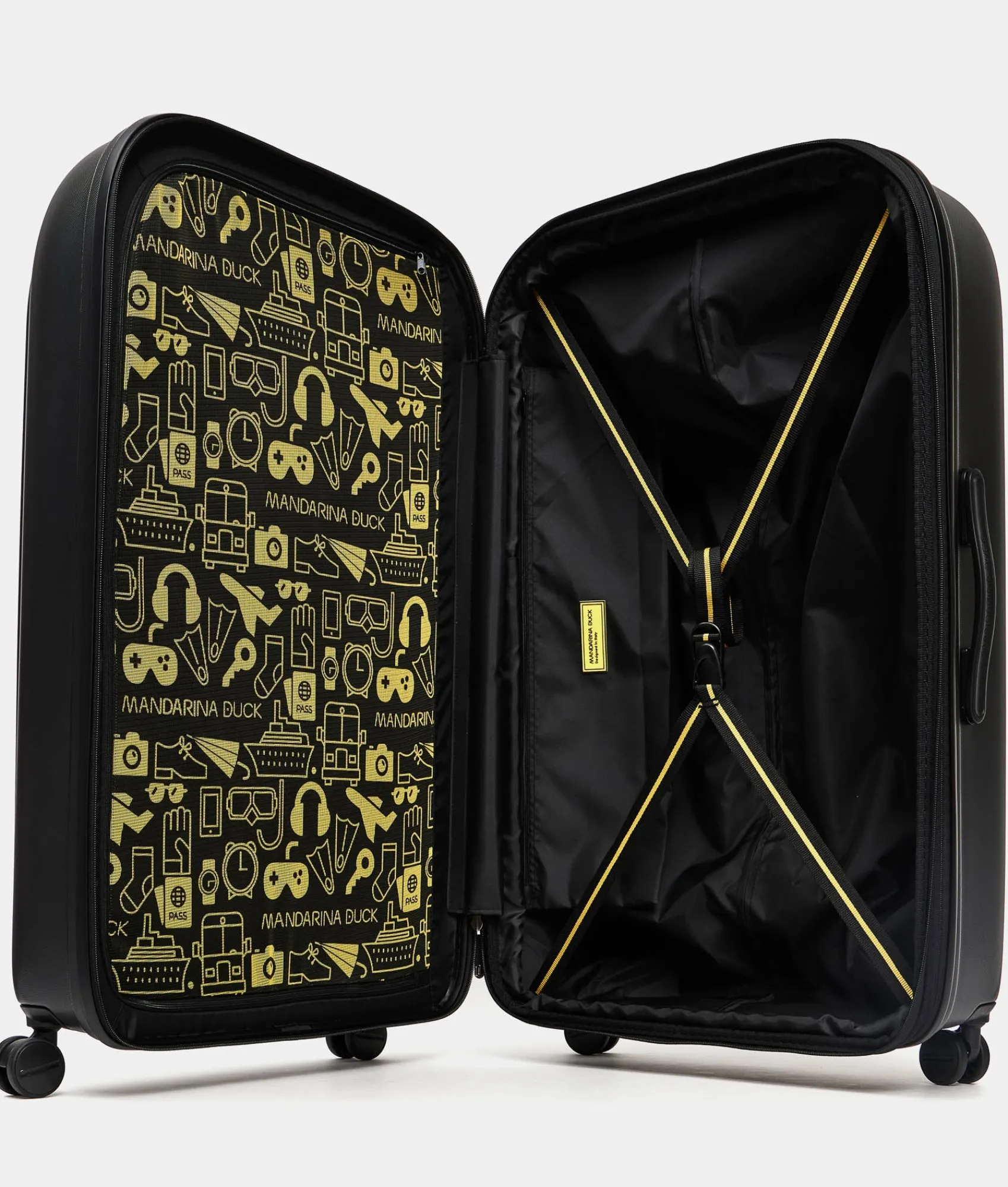 Outlet Mandarina Duck LOGODUCK+ Expandable XL Trolley (4 Wheels) | cm 82X52X34 Black