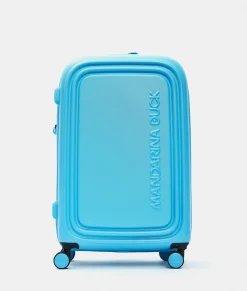 Outlet Mandarina Duck LOGODUCK+ Medium Expandable Trolley (4 Wheels) | cm 69 X 45 X 32/35 Aquarius