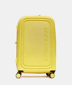 Outlet Mandarina Duck LOGODUCK+ Medium Expandable Trolley (4 Wheels) | cm 69 X 45 X 32/35 DuckYellow