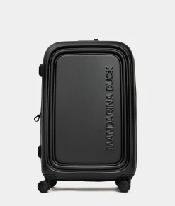 New Mandarina Duck LOGODUCK+ Medium Expandable Trolley (4 Wheels) | cm 69 X 45 X 32/35 Black